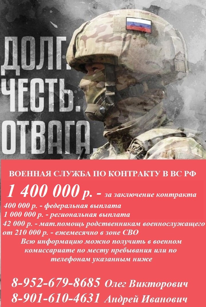 ВОЕННАЯ СЛУЖБА ПО КОНТРАКТУ В ВС РФ.